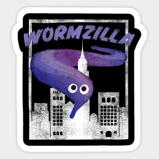 Purple Worm On A String Meme Wormzilla Retro Japanese Style Sticker